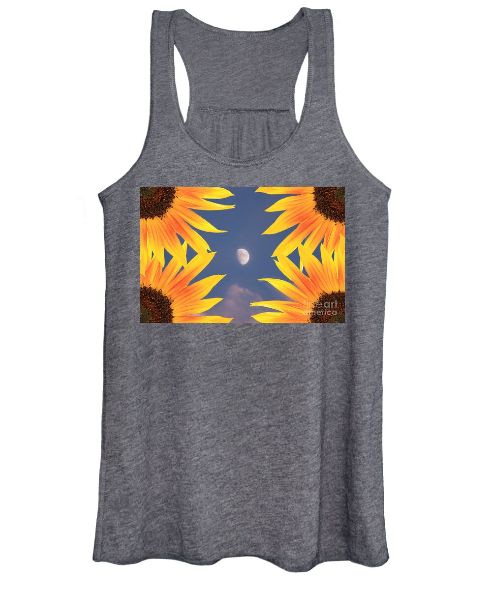 Sunflower Women's Tank Top featuring the photograph Sunflower Moon by James BO Insogna