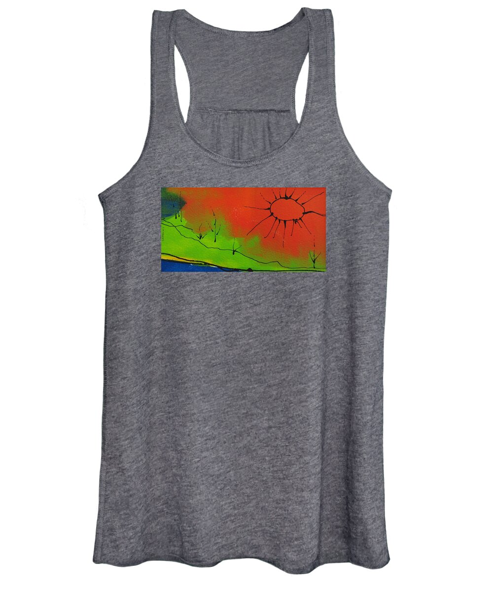 Abstract Women's Tank Top featuring the painting Sunny Day by Louise Adams