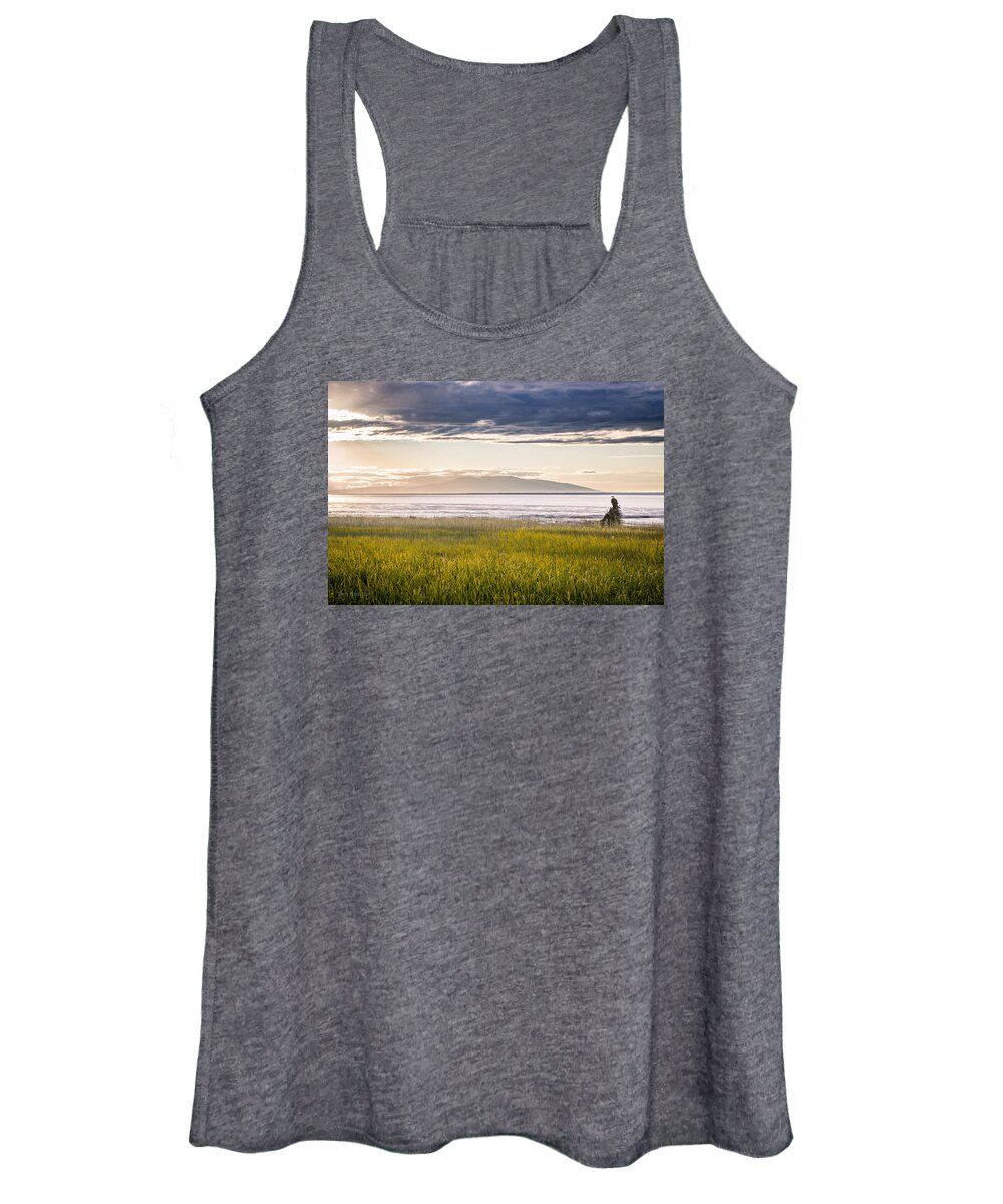 Eagle Women's Tank Top featuring the photograph Sunset Eagle by Tim Newton