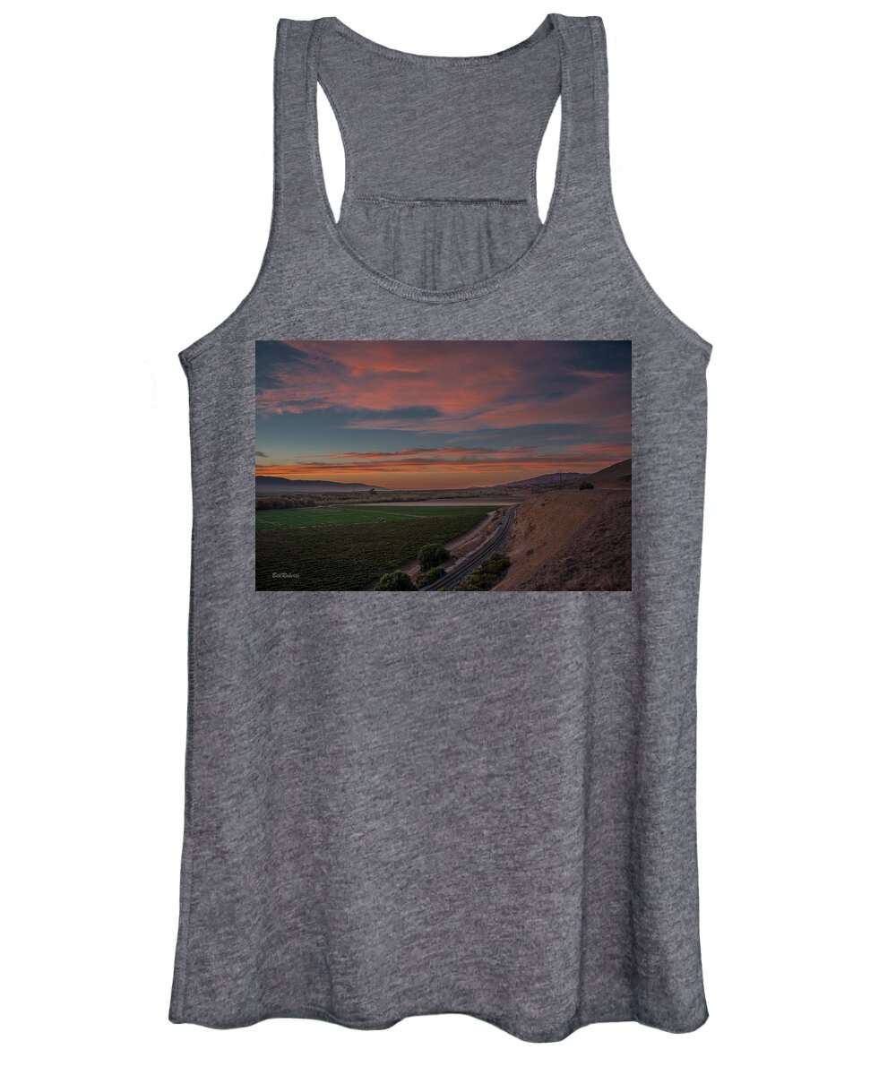 Central California Coast Women's Tank Top featuring the photograph Sunset In the Salinas Valley by Bill Roberts