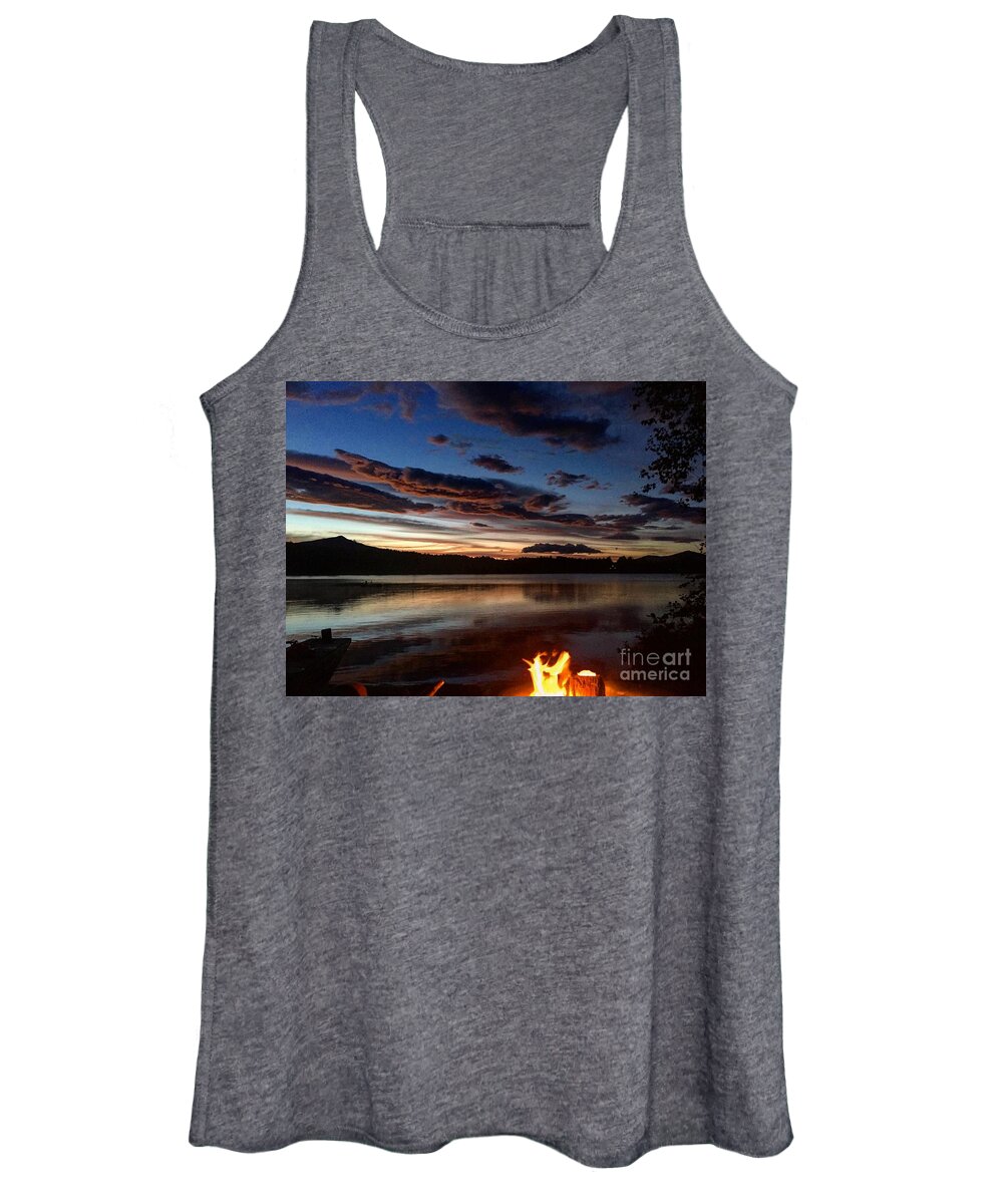 Sunset Women's Tank Top featuring the photograph Sunset on the water 4 by Deena Withycombe