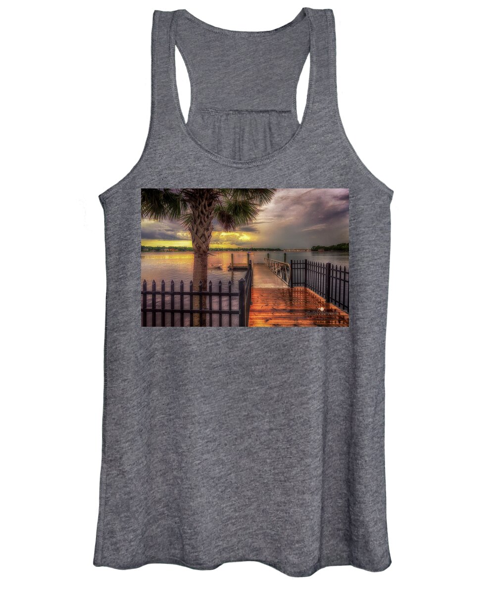 River Women's Tank Top featuring the photograph Sunset Storm by Joseph Desiderio