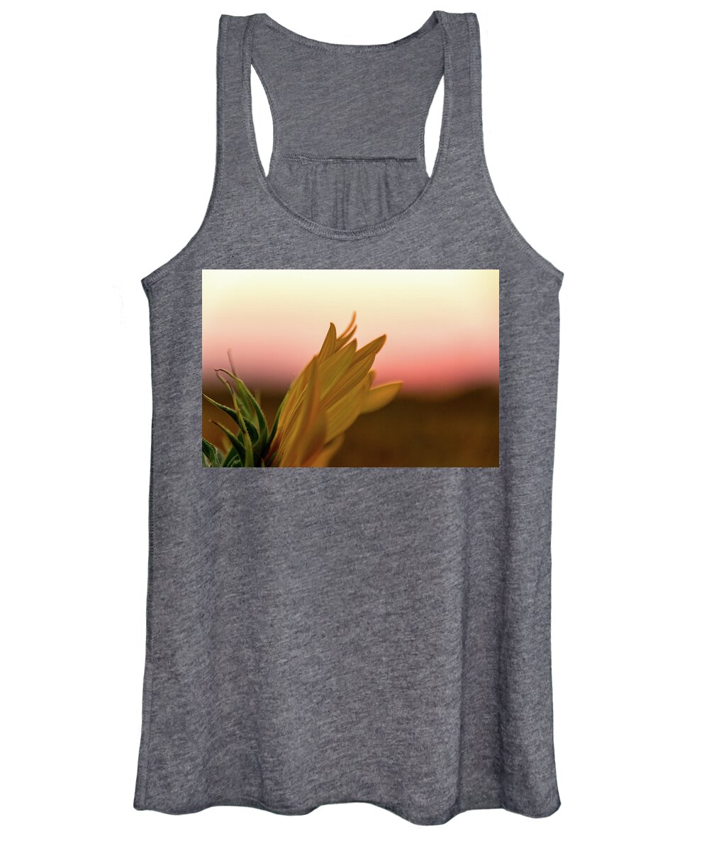 Jay Stockhaus Women's Tank Top featuring the photograph Sunset Sunflower by Jay Stockhaus