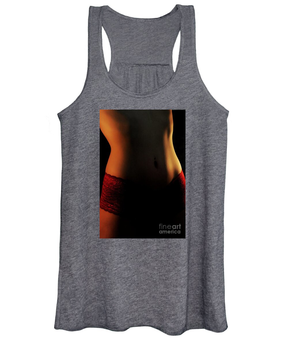 Artistic Women's Tank Top featuring the photograph Surrounded by fire by Robert WK Clark