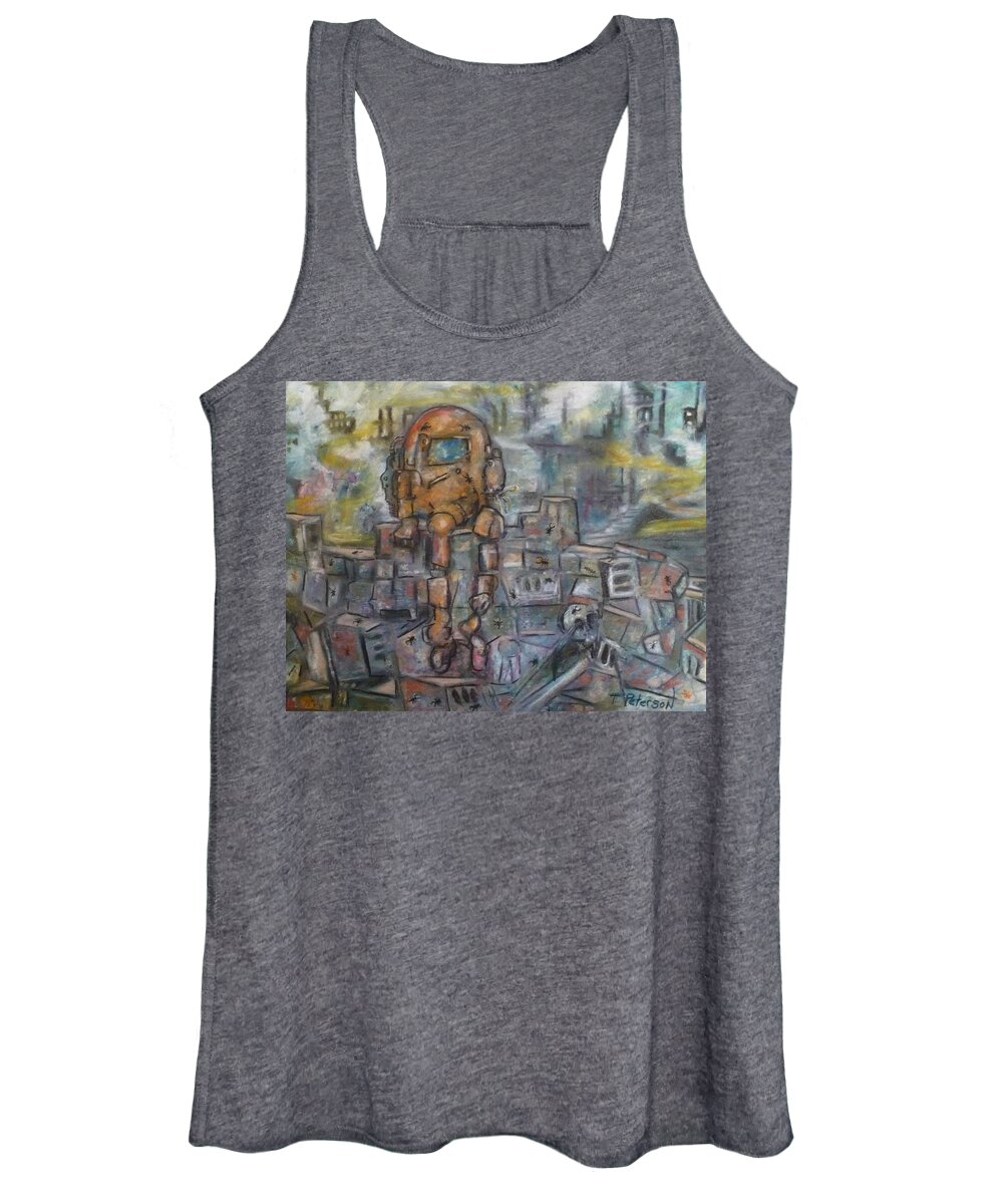 Crayon Women's Tank Top featuring the painting Survivor  s by Todd Peterson