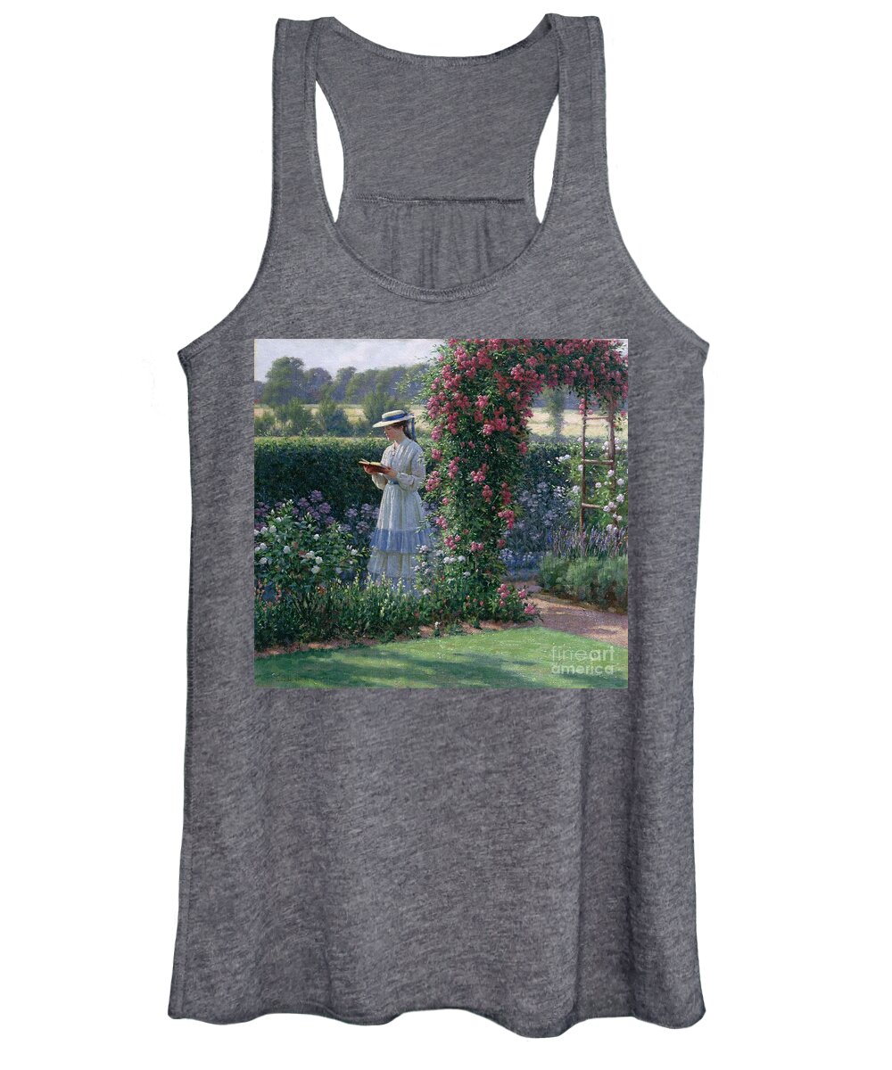 Garden Women's Tank Top featuring the painting Sweet Solitude by Edmund Blair Leighton