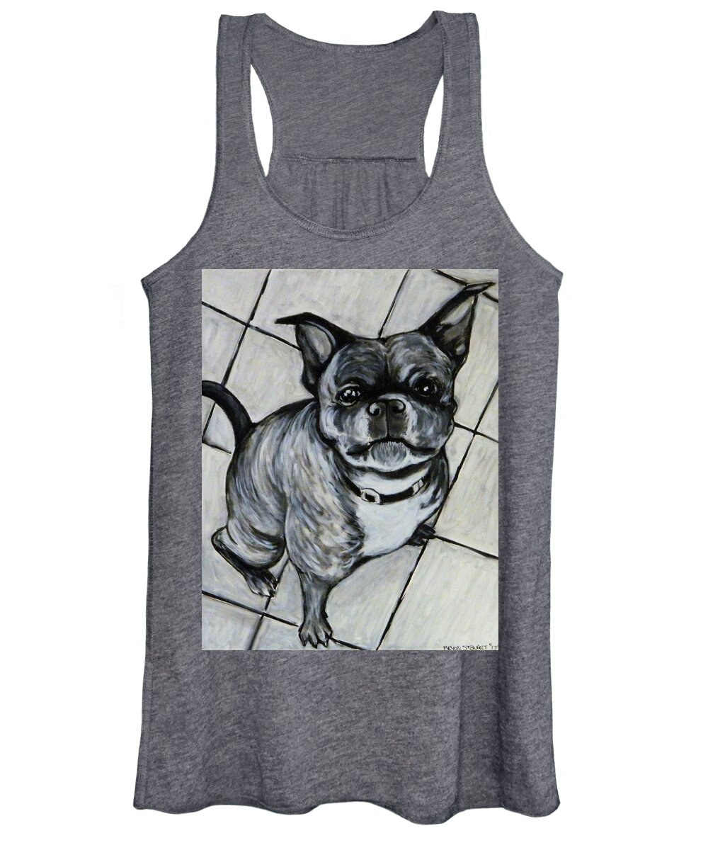Acrylic On Canvas Women's Tank Top featuring the painting Taz by Bryon Stewart
