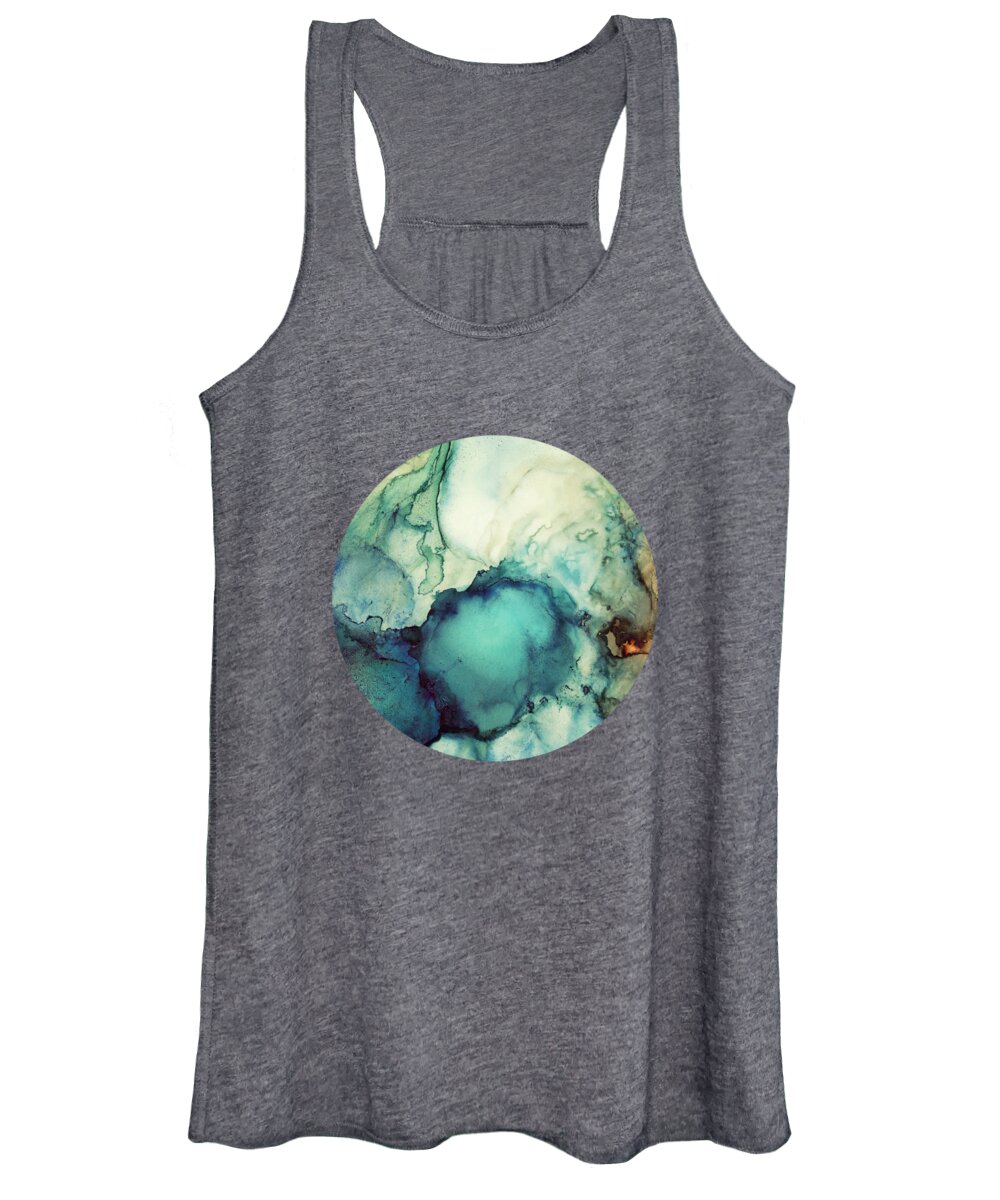 Teal Women's Tank Top featuring the digital art Teal Abstract by Spacefrog Designs