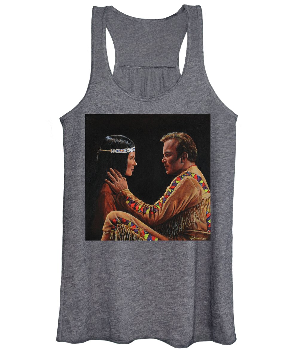 Star Trek Women's Tank Top featuring the painting Tenderness In His Touch by Kim Lockman