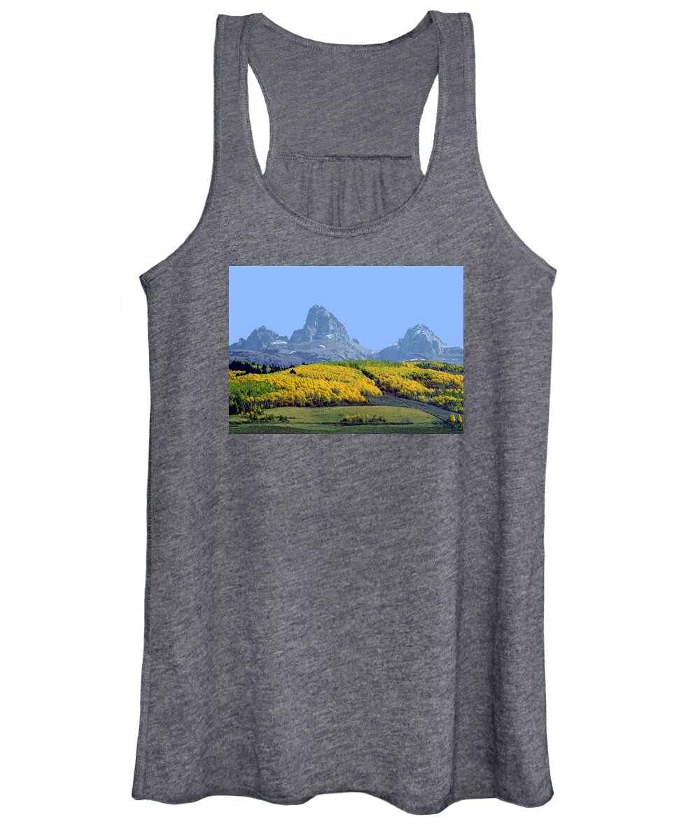 Driggs Women's Tank Top featuring the photograph 107604-E-Tetons from the Back H by Ed Cooper Photography