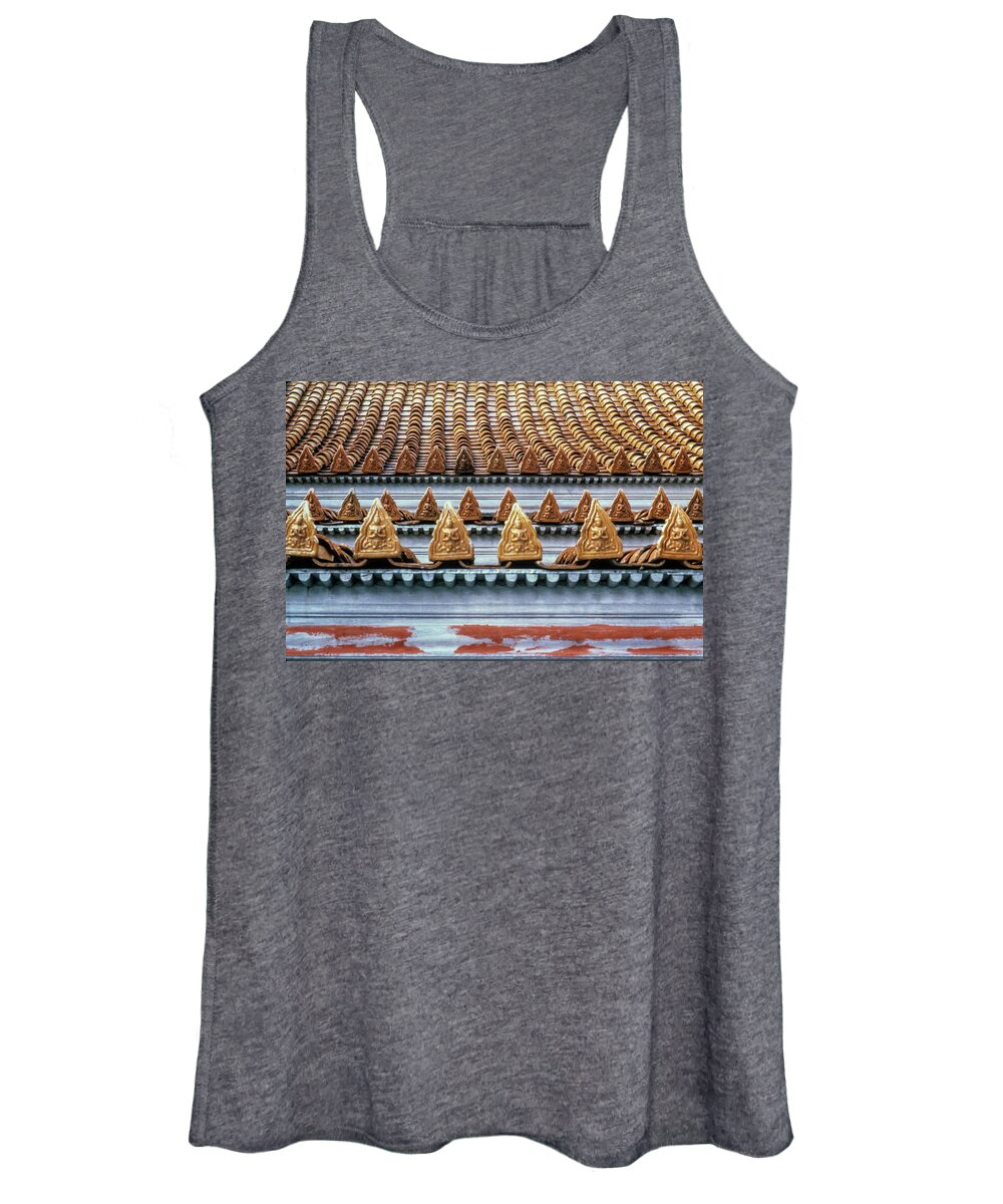Thailand Women's Tank Top featuring the photograph Thai Temple Roof by Valerie Brown