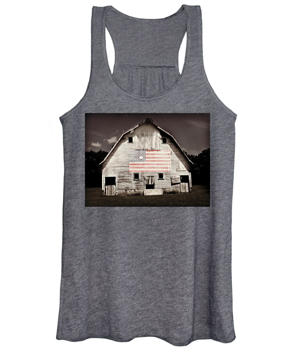 Flag Women's Tank Top featuring the photograph The American Farm by Julie Hamilton