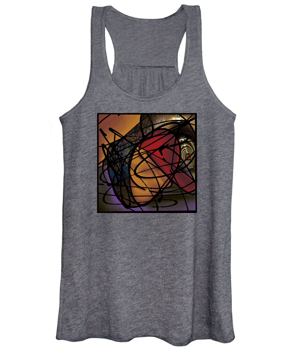 Abstract Women's Tank Top featuring the painting The B-Boy As Writer by Ismael Cavazos