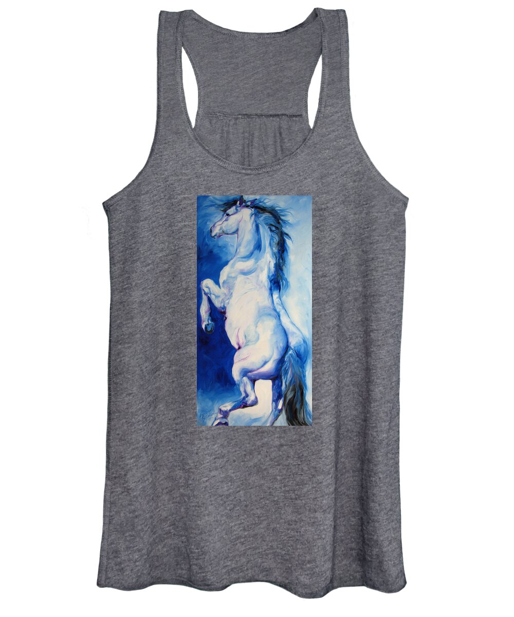 Horse Women's Tank Top featuring the painting The Blue Roan by Marcia Baldwin