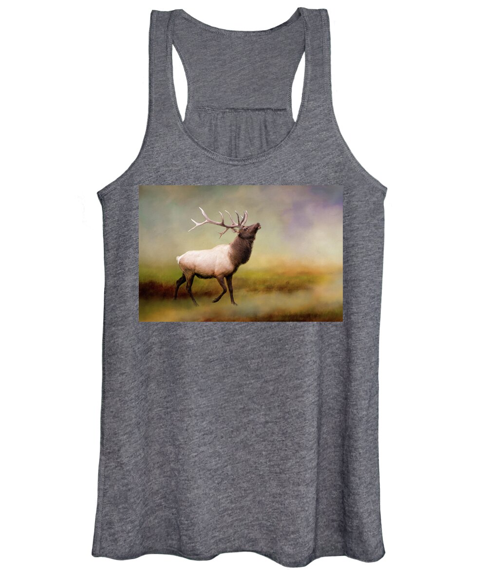 The Call Of The Elk Women's Tank Top featuring the photograph The Call of the Elk by Phyllis Taylor
