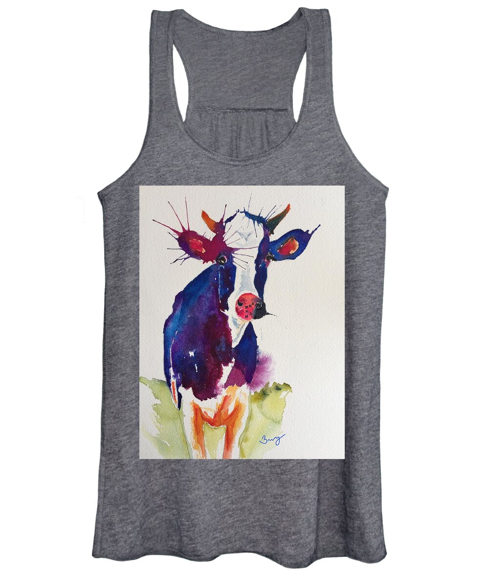 Farm Women's Tank Top featuring the painting The Dairy Queen by Bonny Butler