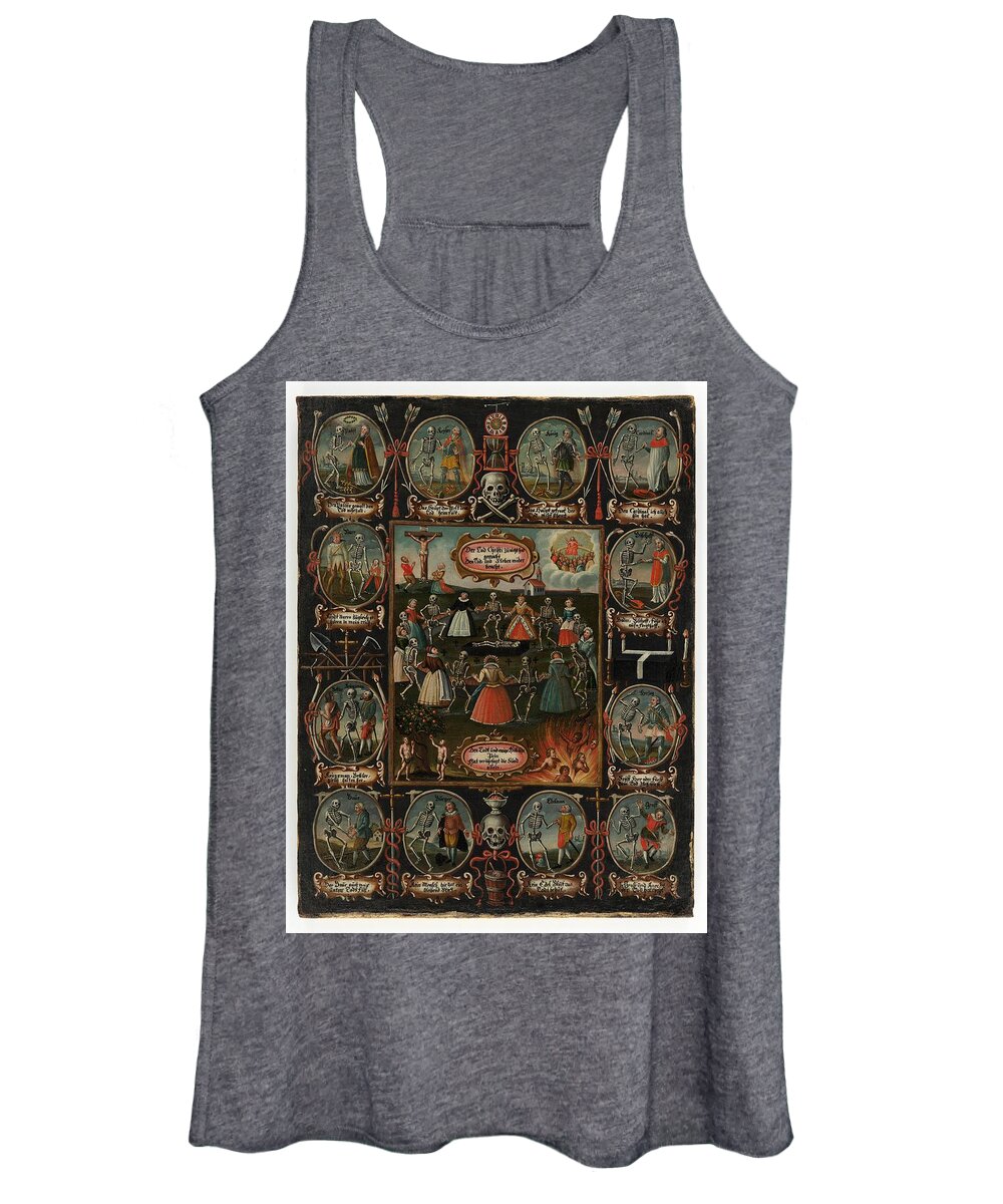 Tomb Women's Tank Top featuring the painting The dance of death by Vincent Monozlay