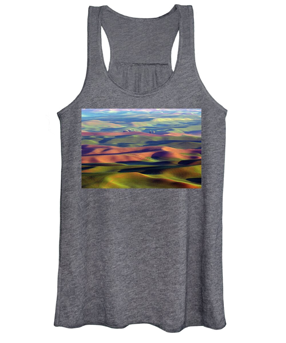 The Ethereal Palouse Women's Tank Top featuring the photograph The Ethereal Palouse by Lynn Hopwood
