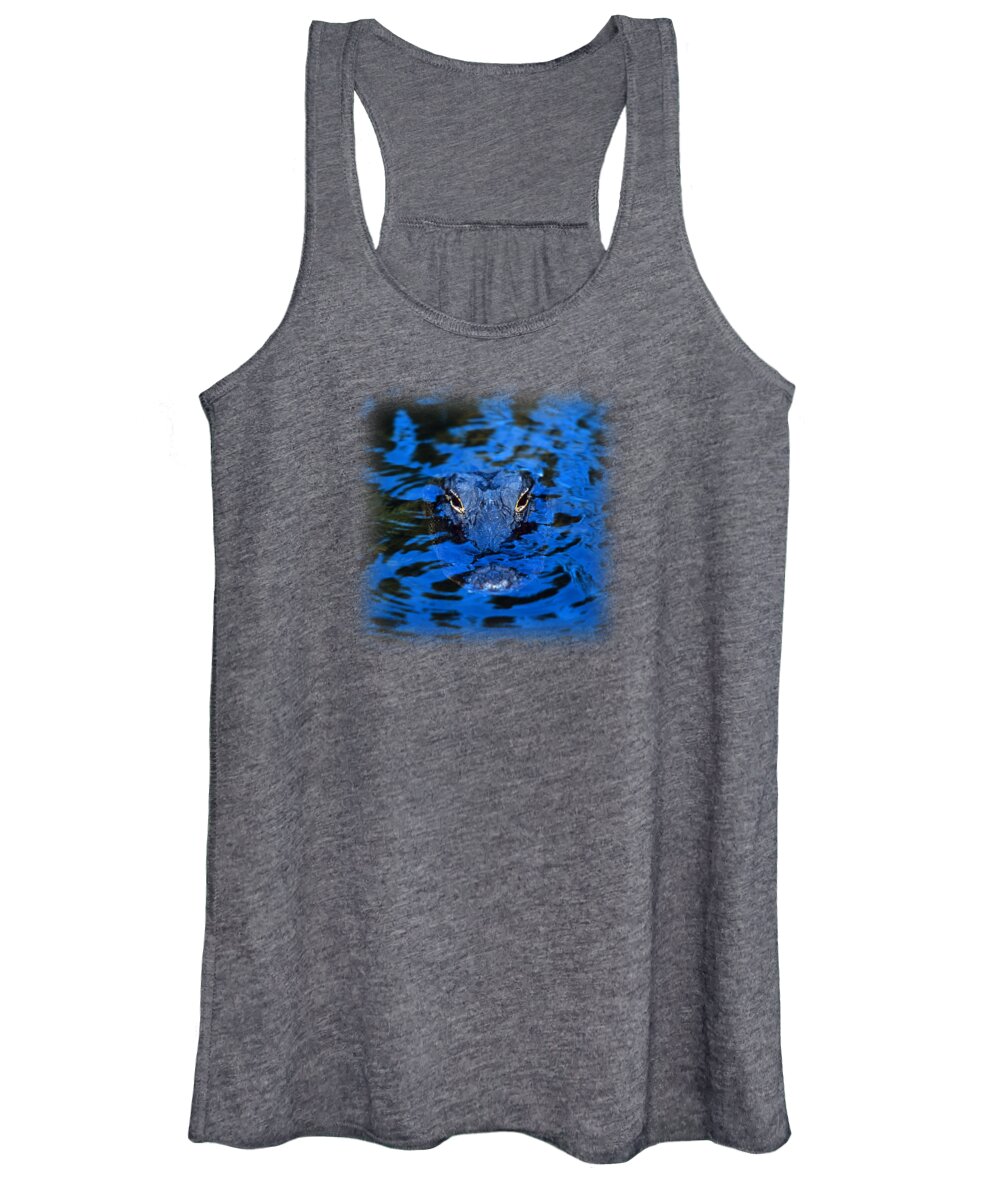 Amphibian Women's Tank Top featuring the photograph The Eyes of a Florida Alligator by John Harmon