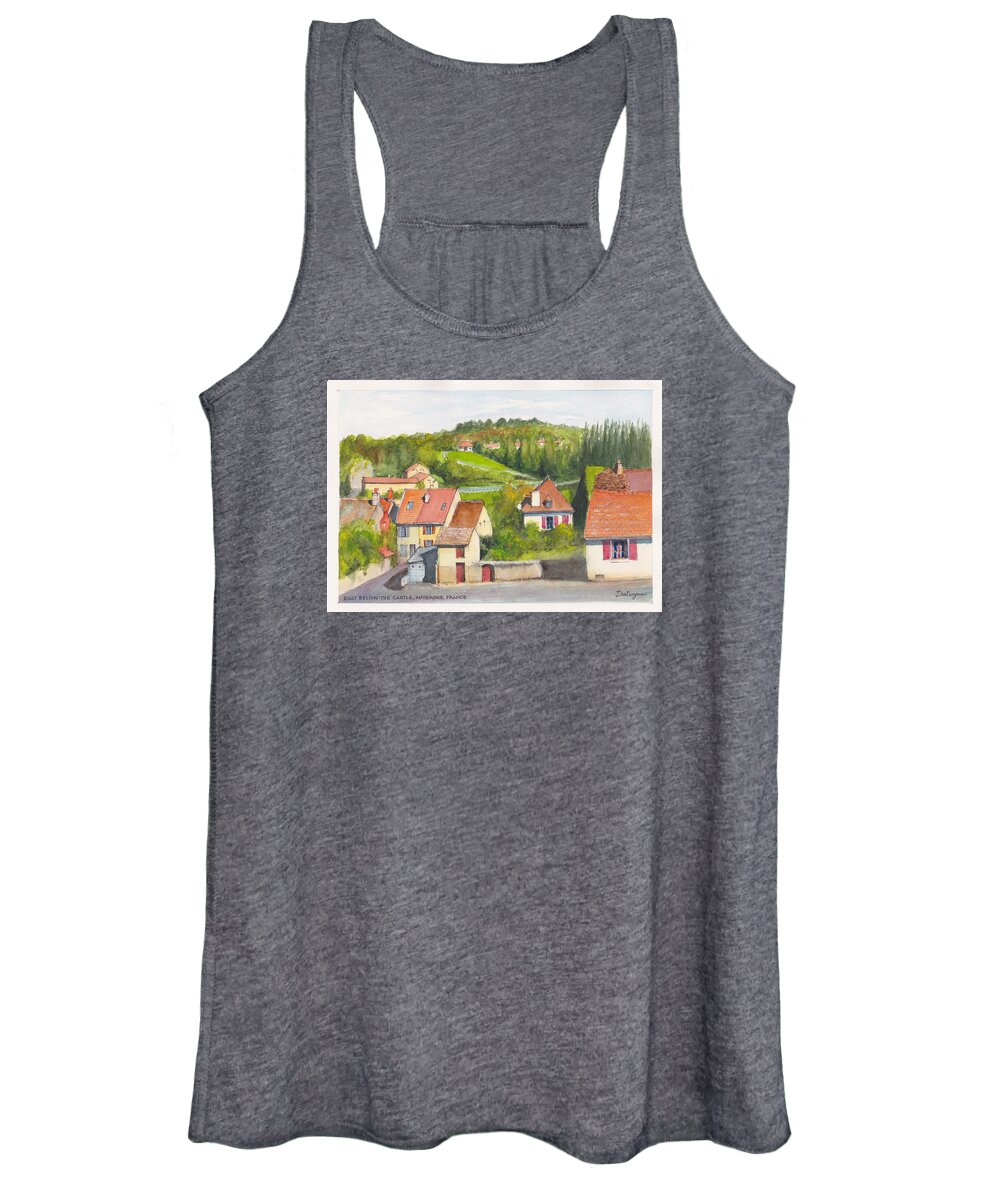 France Women's Tank Top featuring the painting The French village of Billy in the Auvergne by Dai Wynn