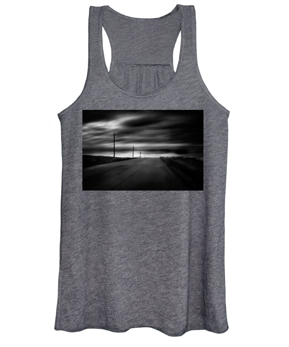 Monochrome Women's Tank Top featuring the photograph The Highway by Dan Jurak