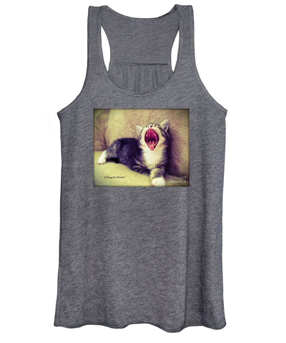 Photograp Women's Tank Top featuring the mixed media The King Of Beast by MaryLee Parker