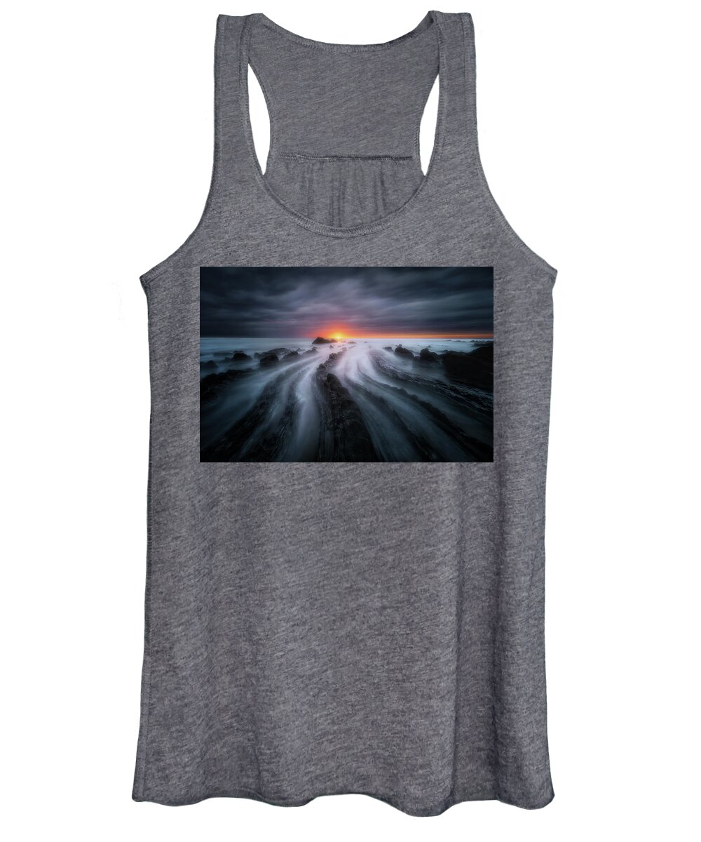 Rock Women's Tank Top featuring the photograph The last Sigh by Mikel Martinez de Osaba