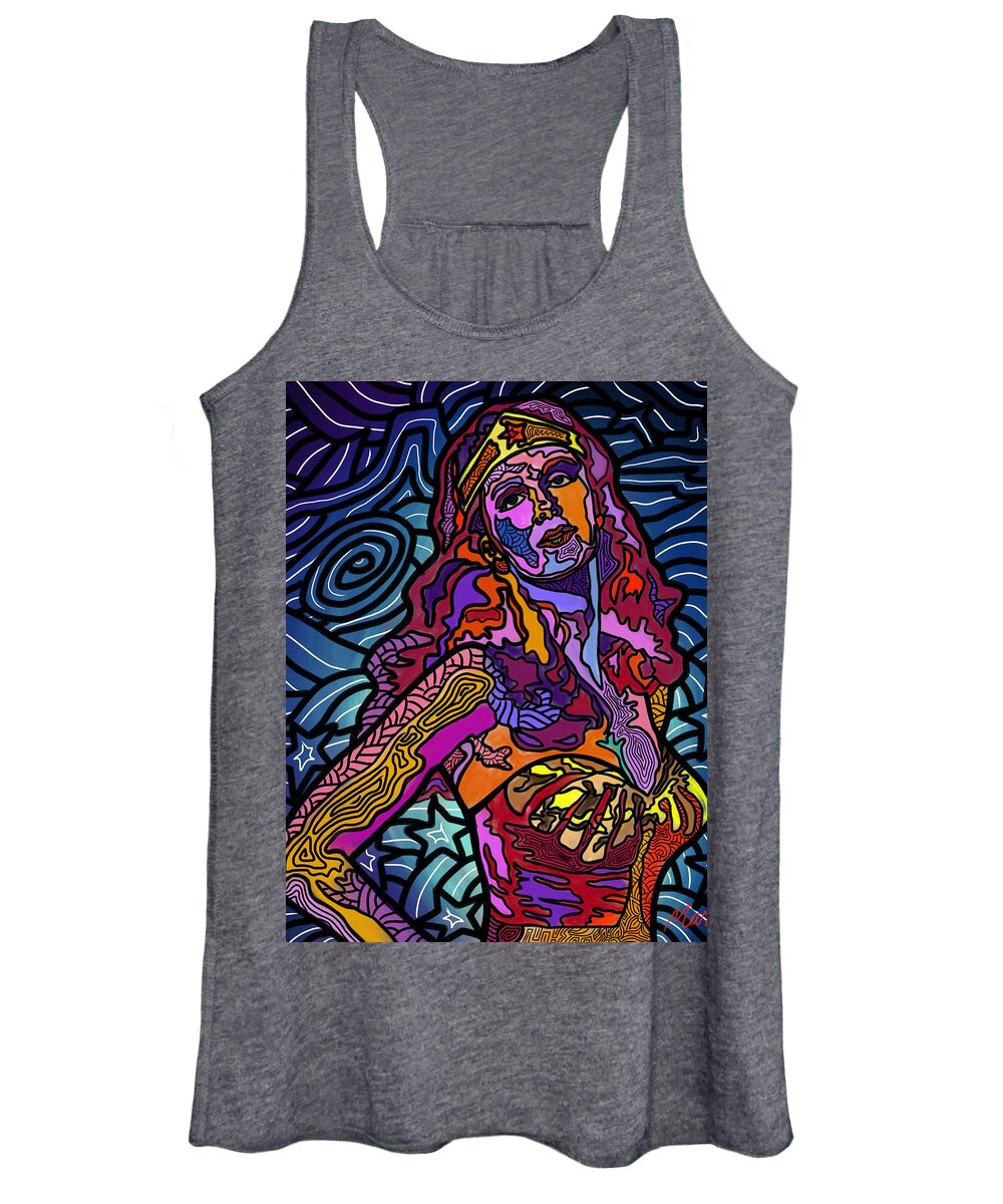 Wonder Woman Women's Tank Top featuring the digital art The Only One Wonder by Marconi Calindas