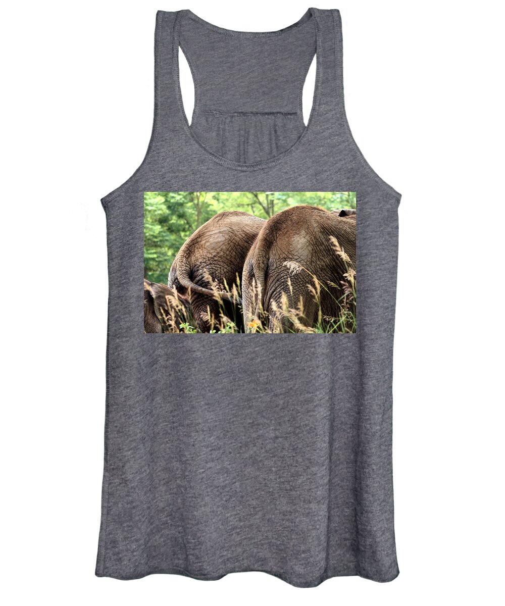 African Elephant Women's Tank Top featuring the photograph The Other Side by Angela Rath