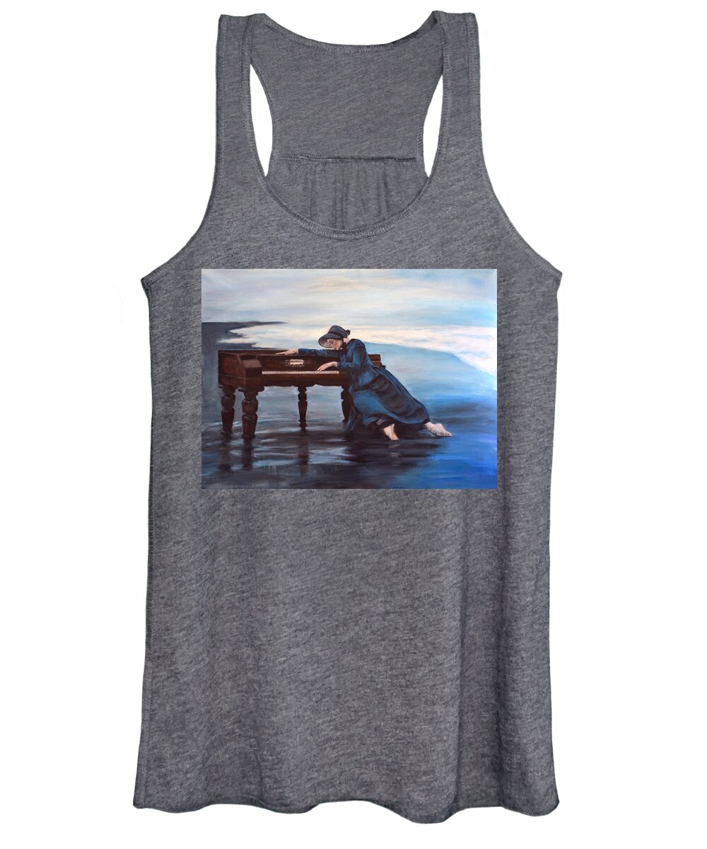 Inspired By The Movie And Ballet The Piano Women's Tank Top featuring the painting The Piano by Escha Van den bogerd
