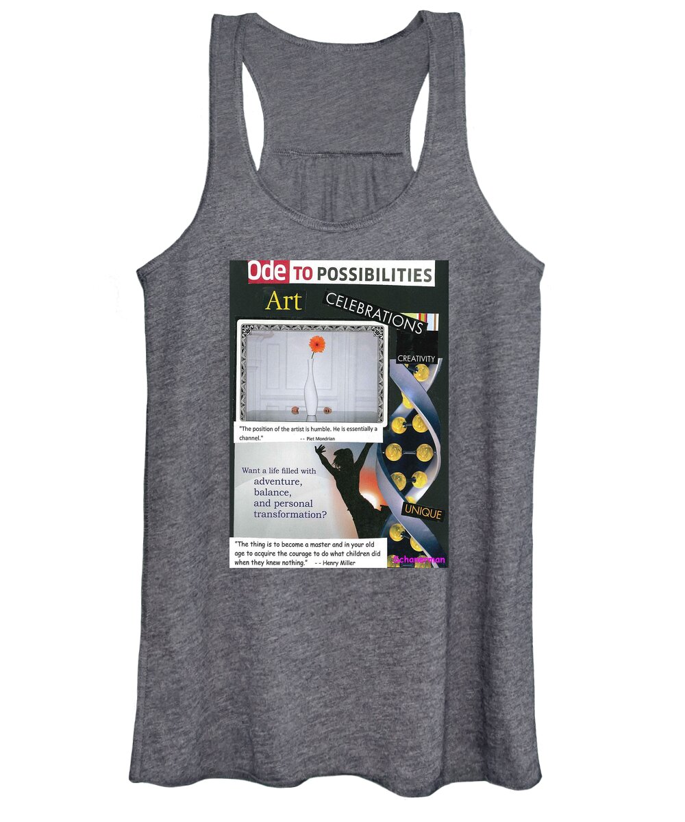 Collage Art Women's Tank Top featuring the mixed media The Possibilities of heART by Susan Schanerman