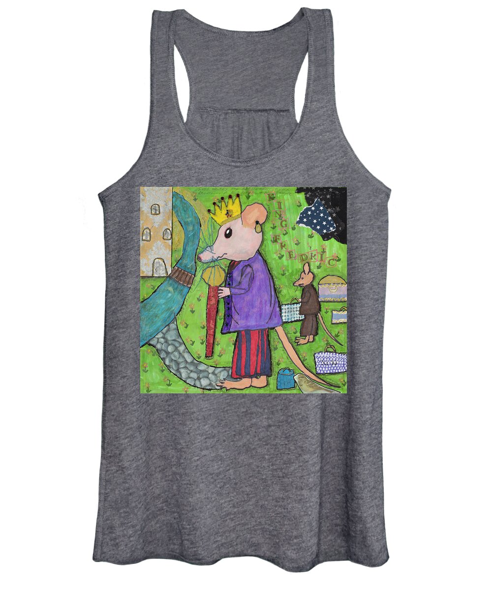Rat Women's Tank Top featuring the mixed media The Rat King by Dawn Boswell Burke