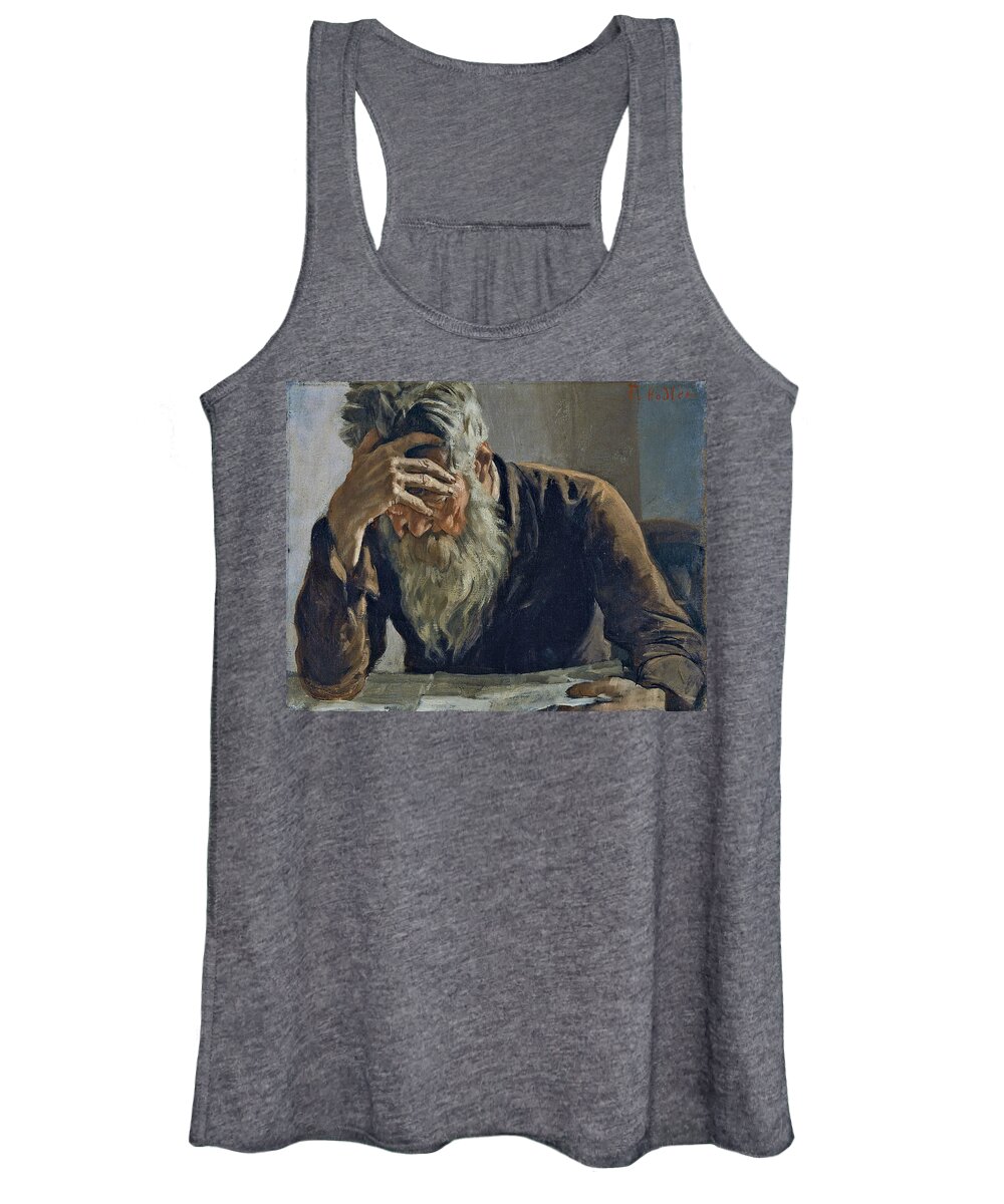 19th Century Art Women's Tank Top featuring the painting The Reader by Ferdinand Hodler