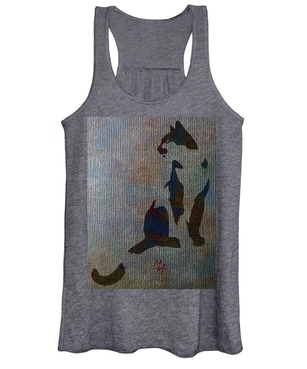 Cat Women's Tank Top featuring the digital art The Spotted Cat by Attila Meszlenyi