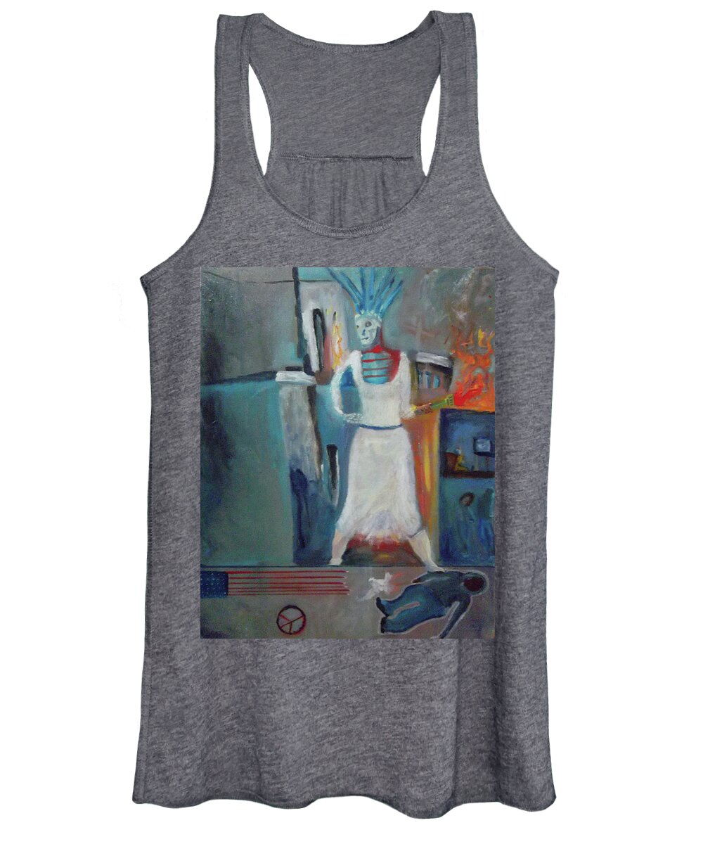 Lady Liberty Women's Tank Top featuring the painting The State of Liberty by Susan Esbensen