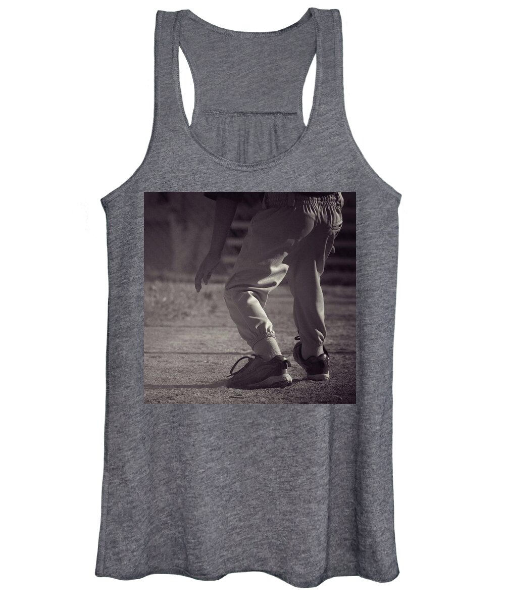 Baseball Women's Tank Top featuring the photograph The Steal #1 by Leah McPhail