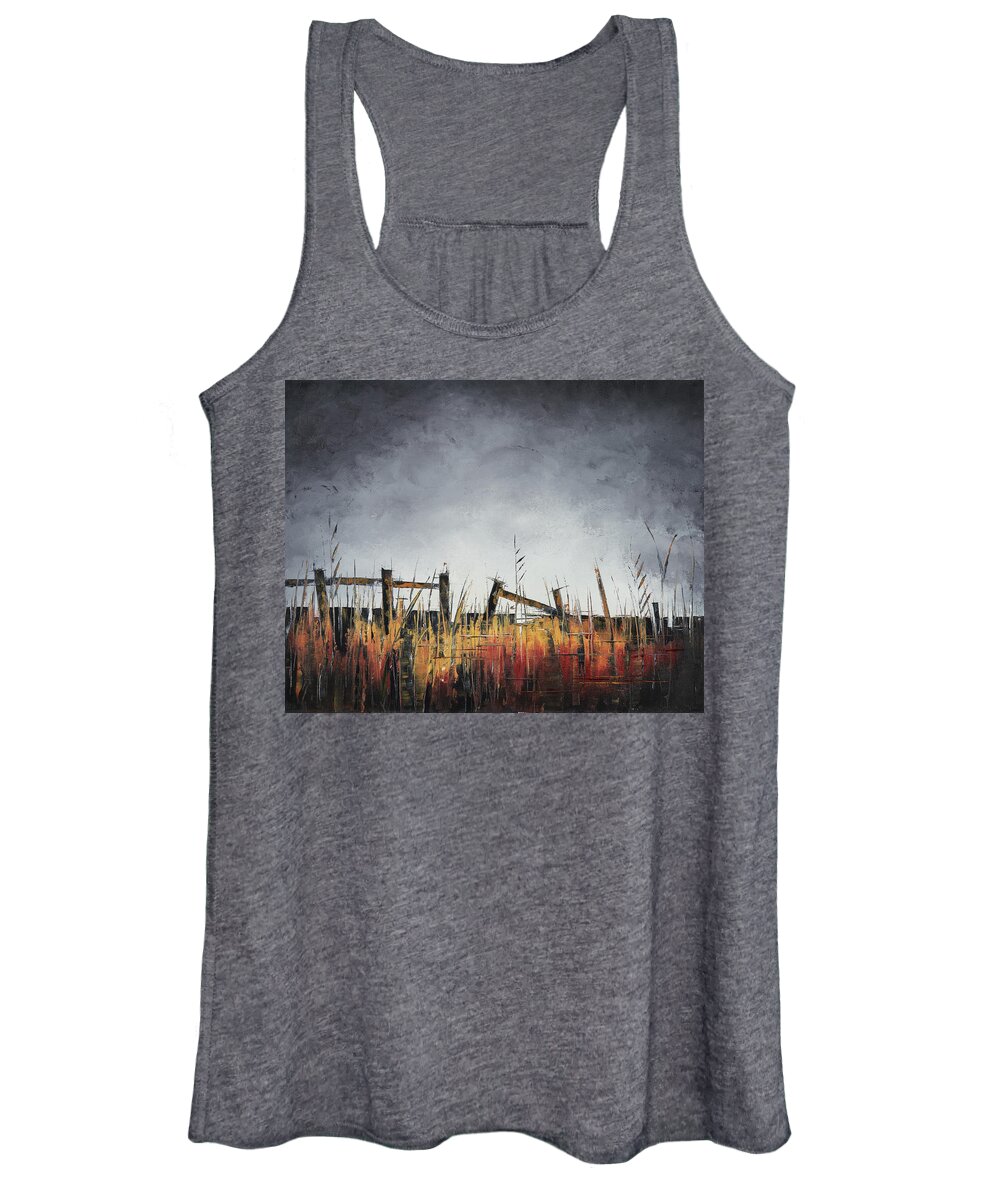 Fields Women's Tank Top featuring the painting The Stories Were Left Untold by Carolyn Doe
