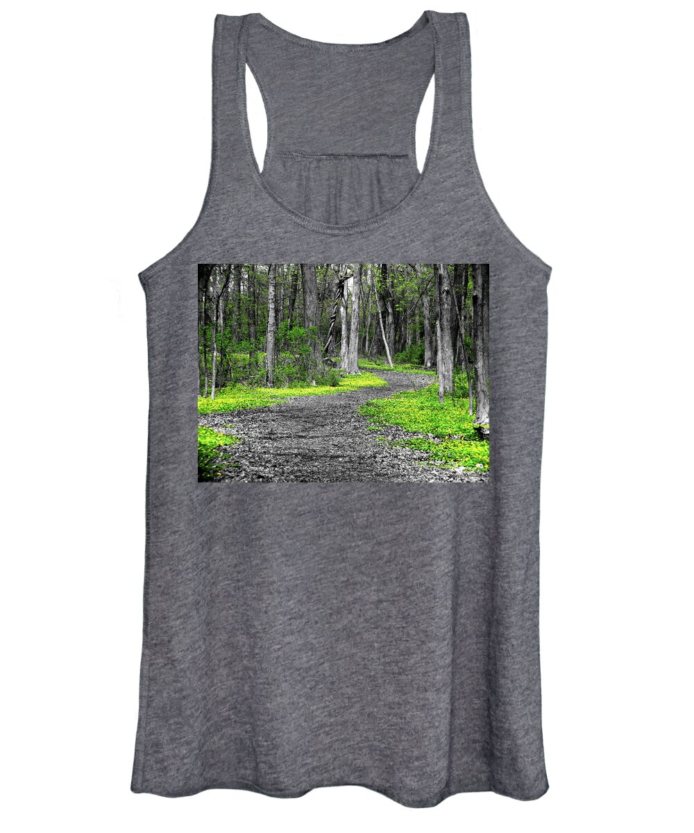 Woods Women's Tank Top featuring the photograph The Yellow Marsh Marigolds of Spring by Joseph Noonan