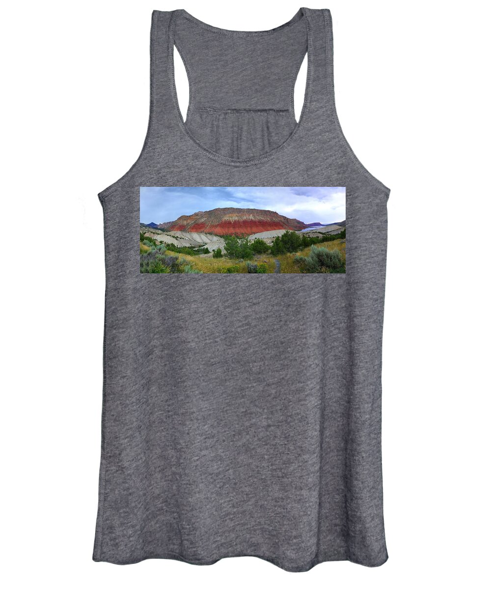 Flaming Gorge Women's Tank Top featuring the photograph There Is A Reason For The Name Flaming by David Andersen
