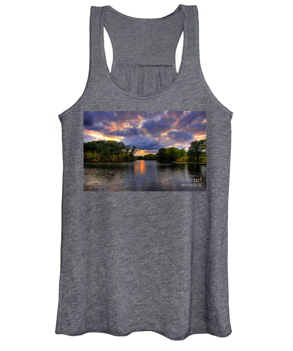 Country Living Women's Tank Top featuring the photograph Thomas Lake Park in Eagan on a Glorious Summer Evening by Wayne Moran