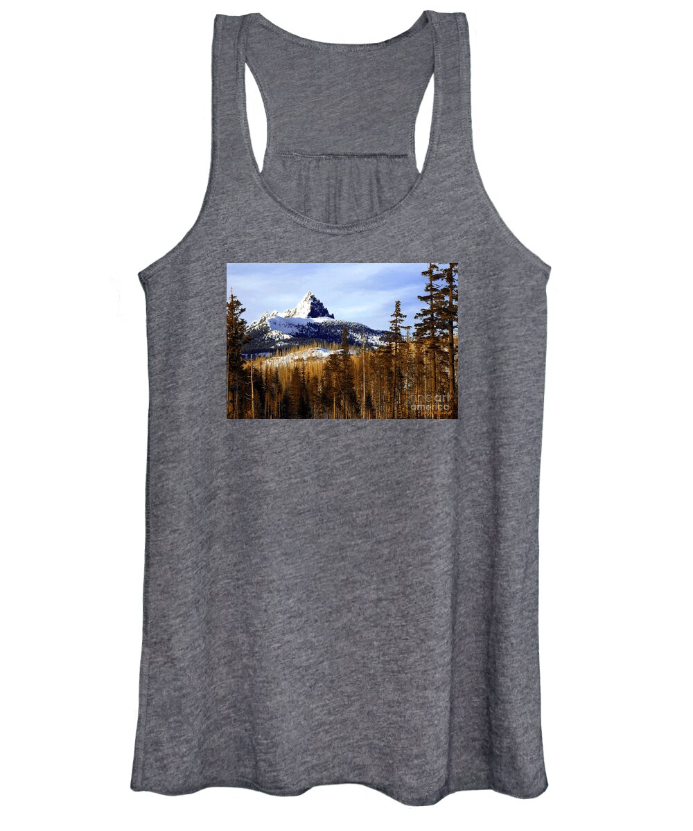 Oregon Women's Tank Top featuring the photograph Three Fingered Jack by Steve Warnstaff