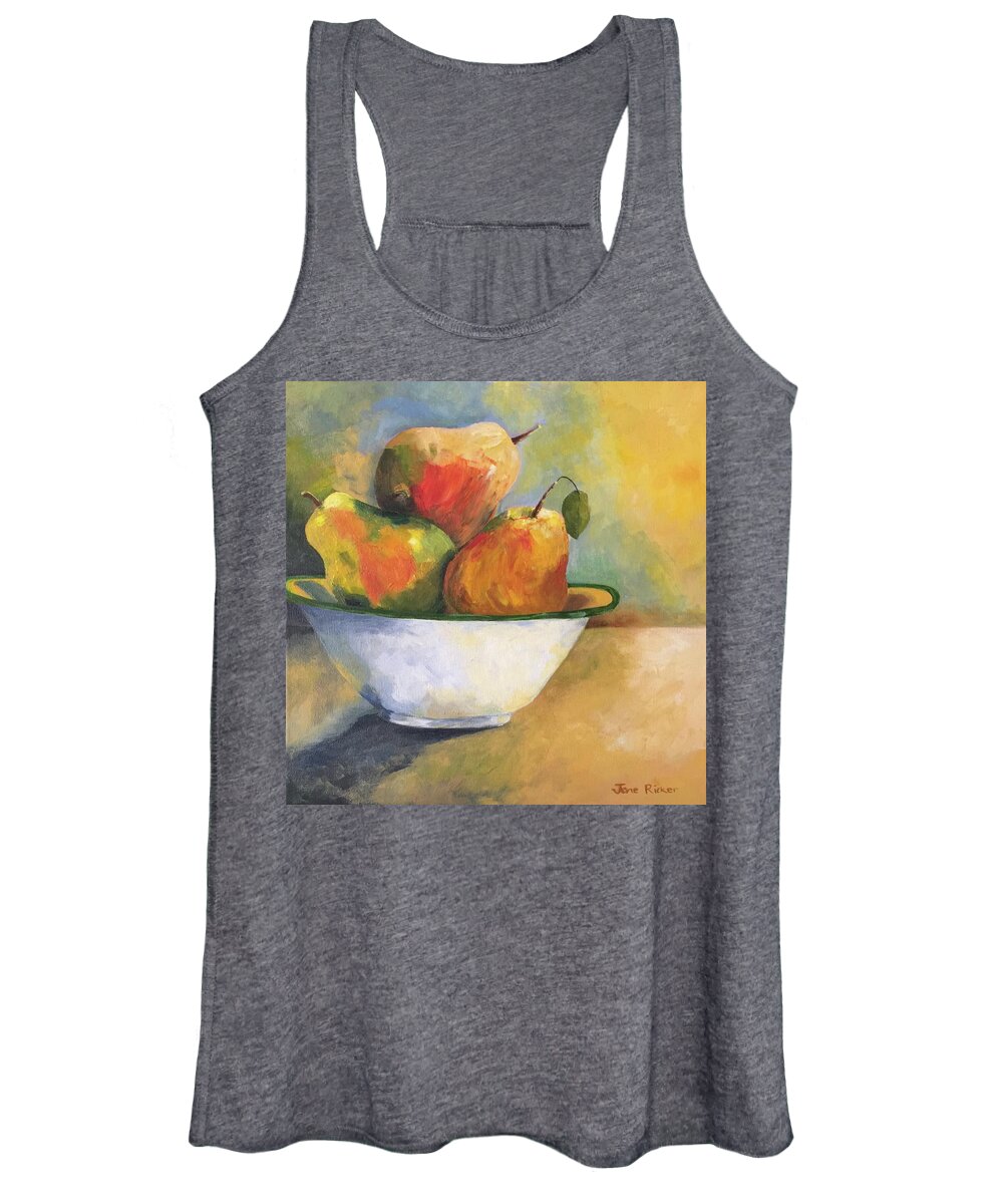 Fruit Women's Tank Top featuring the painting Pearing Up by Jane Ricker