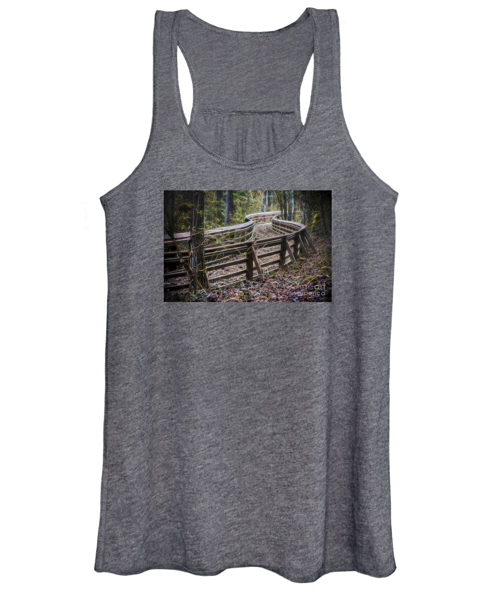 Pathway Women's Tank Top featuring the photograph Through The Woods by Ken Johnson