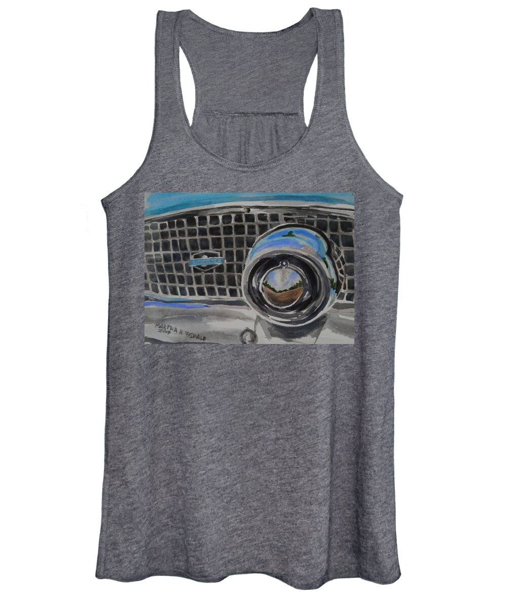 Cars Women's Tank Top featuring the painting Thunderbird Grill by Martha Tisdale