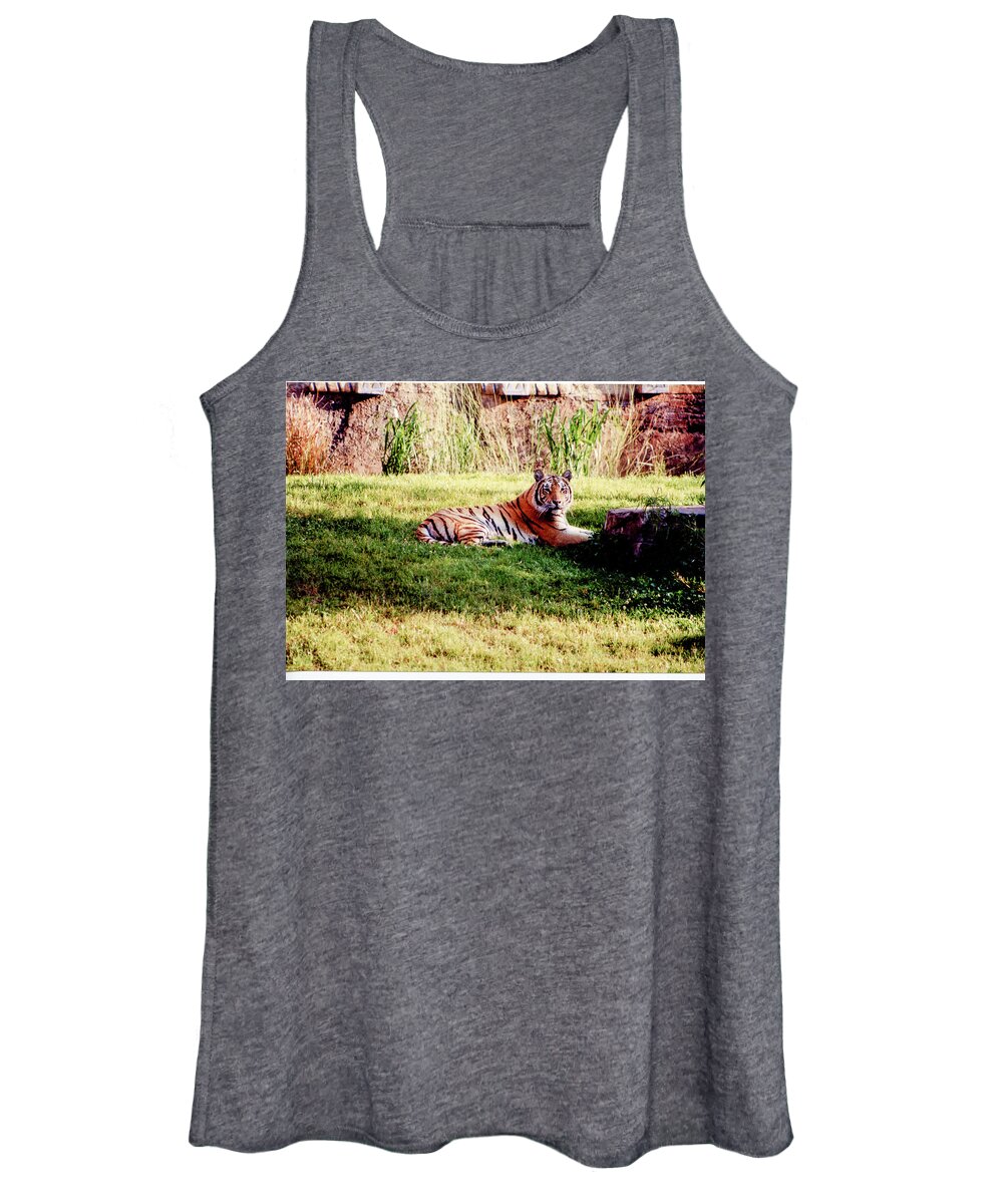 Wildlife Women's Tank Top featuring the photograph Tiger At Rest by Rick Redman