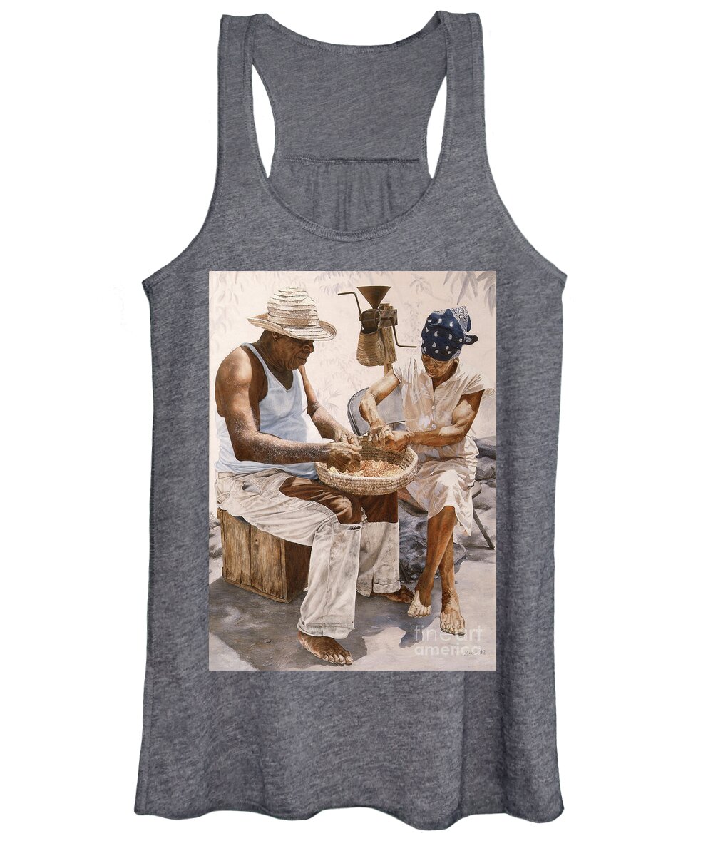 Old Women's Tank Top featuring the painting Togetherness by Nicole Minnis