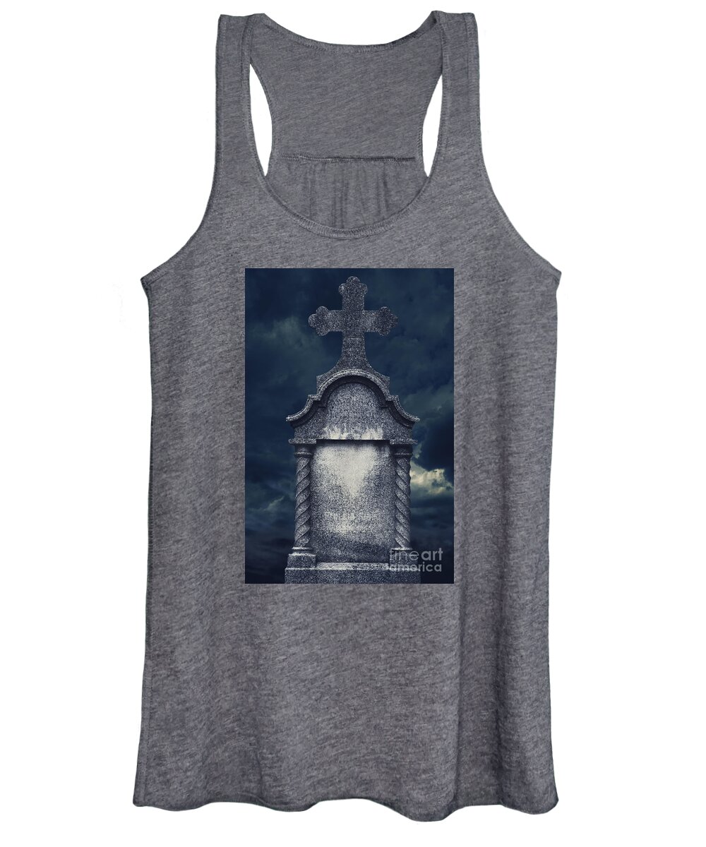 Tombstone Women's Tank Top featuring the pyrography Tombstone by Jelena Jovanovic