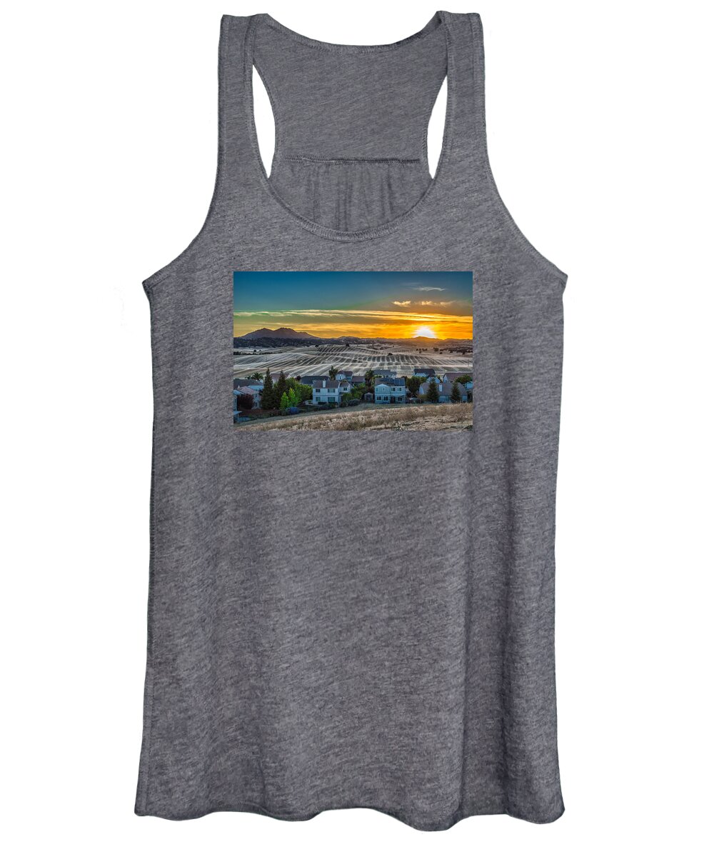 Brentwood Women's Tank Top featuring the photograph Top of the Hill by Robin Mayoff