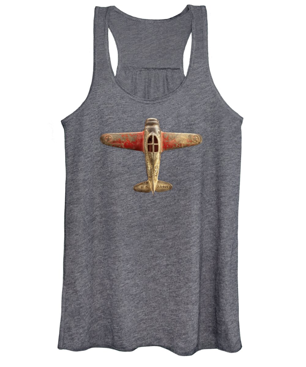 Art Women's Tank Top featuring the photograph Toy Airplane Scrapper Pattern by YoPedro