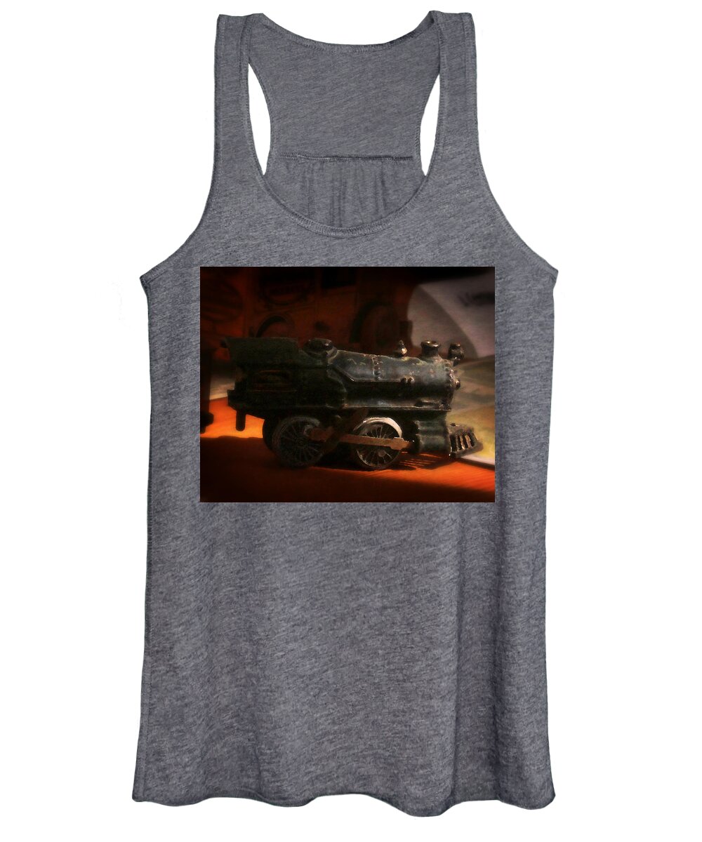 Toy Women's Tank Top featuring the photograph Toy Locomotive by Timothy Bulone